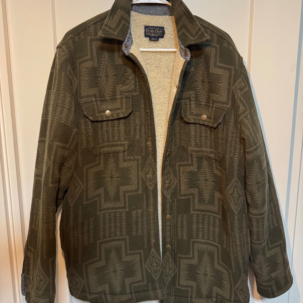 Pendleton Men's Jacquard Sherpa-Lined Shirt Harding Jacket (Small)